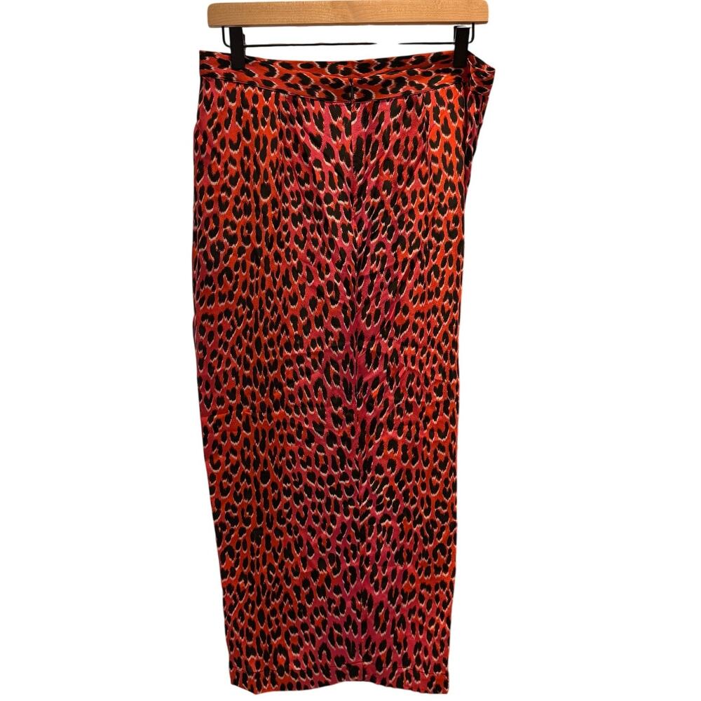 Zadig & Voltaire Skirt 100% Silk Pink Leopard Print Size 42 10 Large NWT - Picture 7 of 11